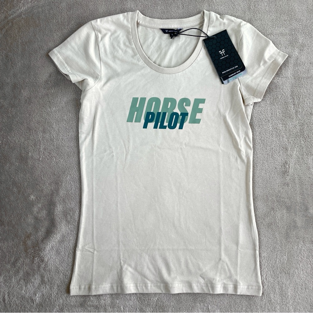 Beige and green Fitted Short Sleeve Tee